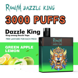 RandM Dazzle King 3000 Puffs Led Light Glowing Disposable Vape Wholesale Green Apple Lemon