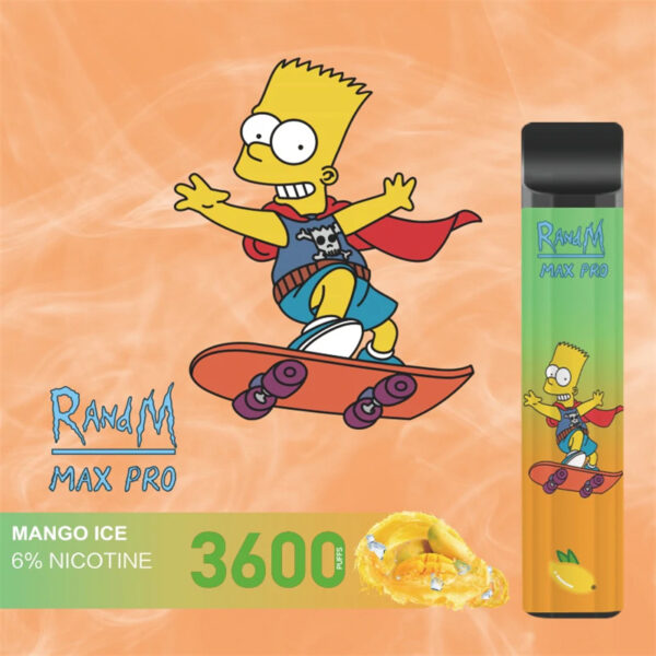 RandM Max Pro 3600 Puffs Disposable Vape Wholesale Mango Ice