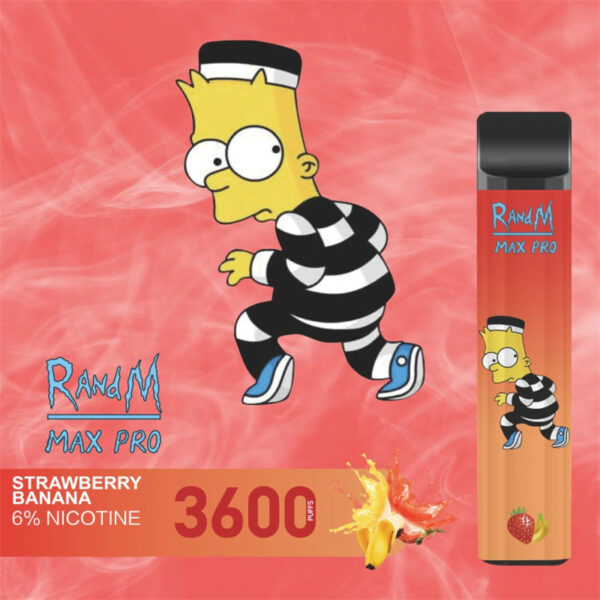 RandM Max Pro 3600 Puffs Disposable Vape Wholesale Strawberry Banana