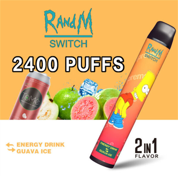 RandM Switch R And M 2in1 2400 Puffs Disposable Vape Wholesale Energy DrinkGuava ice