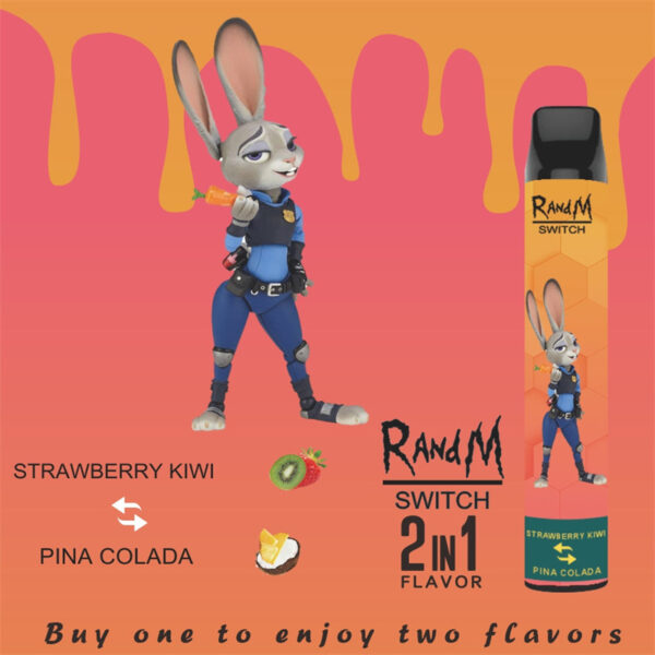 RandM Switch R And M 2in1 2400 Puffs Disposable Vape Wholesale Strawberry Kiwi Pina Colada