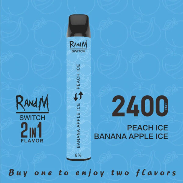 RandM Switch RM 2in1 2400 Puffs Disposable Vape Wholesale Banana Apple Ice Peach Ice