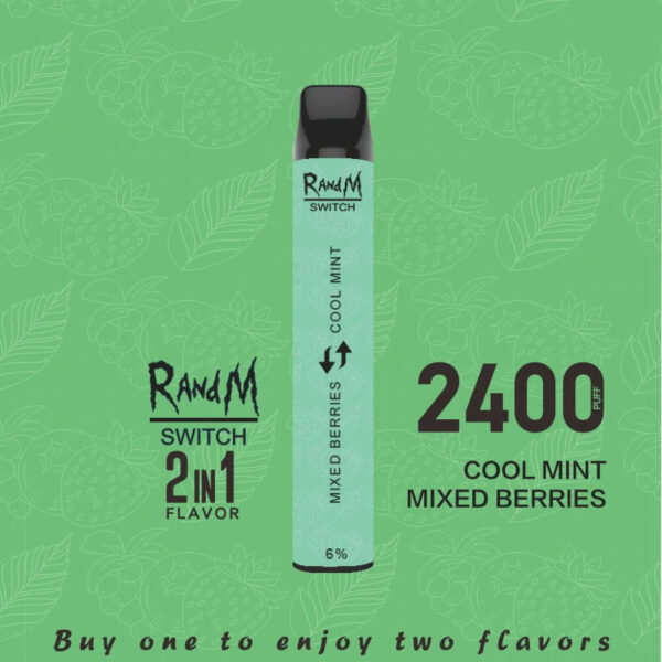 RandM Switch RM 2in1 2400 Puffs Disposable Vape Wholesale Mixed Berries Cool Mint