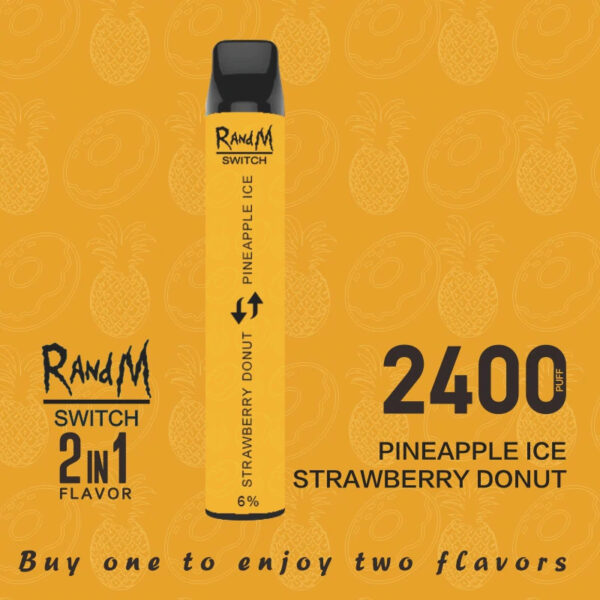 RandM Switch RM 2in1 2400 Puffs Disposable Vape Wholesale Strawberry Donut Pineapple Ice