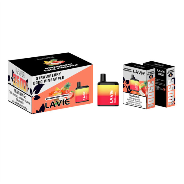 LAVIE BOX 3500 Puffs Disposable Vape Wholesale Strawberry Coco Pineapple Flavors