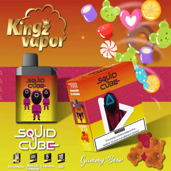 SQUID CUBE 4000 Puffs Disposable Vape Wholesale Gummy Bear