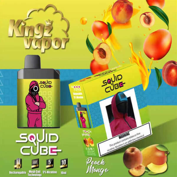 SQUID CUBE 4000 Puffs Disposable Vape Wholesale Peach Mango