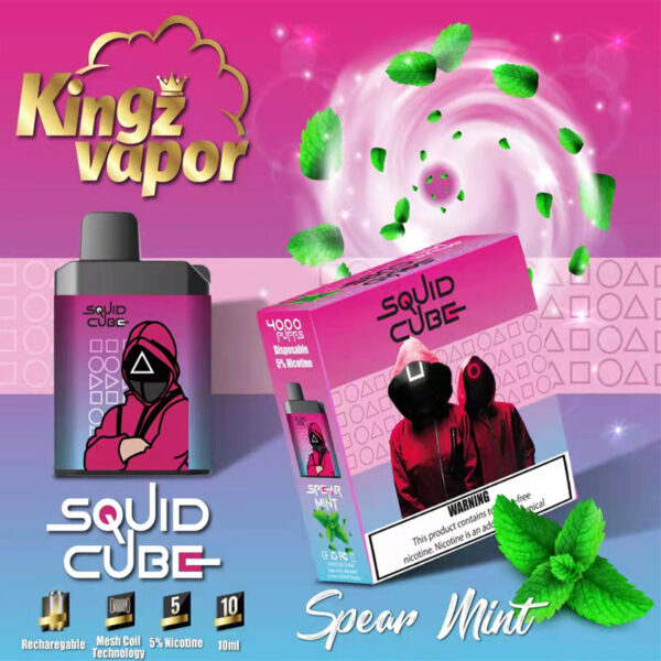 SQUID CUBE 4000 Puffs Disposable Vape Wholesale Spear Mint