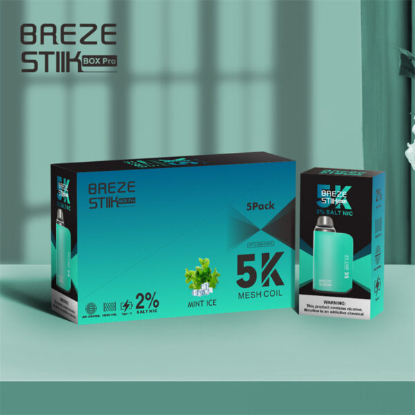 Breze Stiik BOX Pro 5000 Puffs Disposable Vape Wholesale Mint Ice