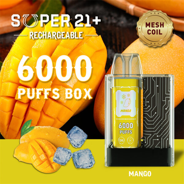 Super21 6000 Puffs Disposable Vape Wholesale Mango