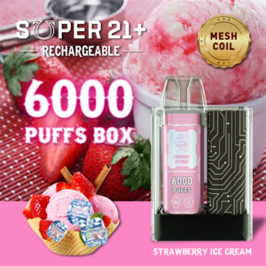 Super21 6000 Puffs Disposable Vape Wholesale Strawberry Ice Cream