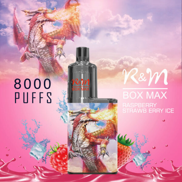 RM BOX MAX 8000 Puffs Disposable Vape Wholesale Raspberry Strawberry Ice