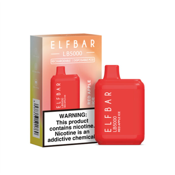 ELF BAR LB5000 Puffs Disposable Vape Wholesale Red Apple Ice