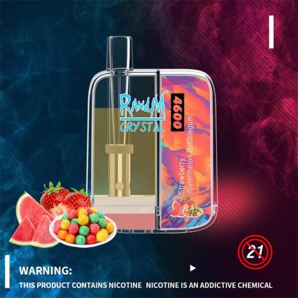 RandM Crystal 4600 Puffs Disposable Vape Pod Device Wholesale Strawberry Watermelon Bubblegum